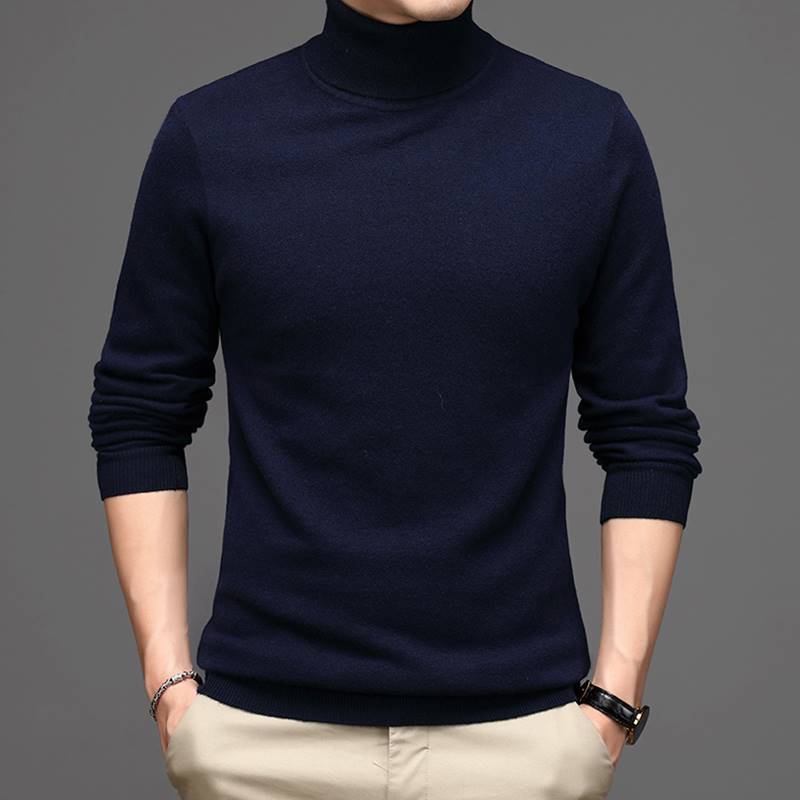 Pure Cashmere Sweater Men's High Neck Thickened Style