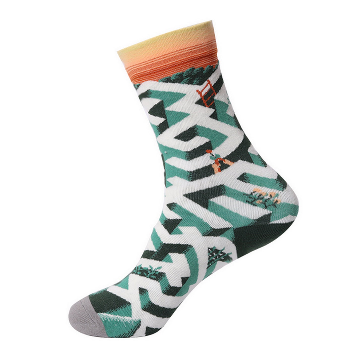 Renaissance Men And Women Mid-calf Spring And Autumn Cotton Sock