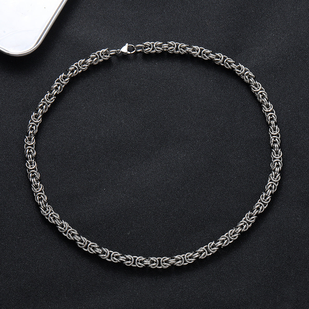 Domineering Hip Hop Stainless Steel Hand-woven Keel Chain