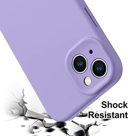 mobistyle Liquid Silicone Case for iPhone 13 Case, Individual Protection for Each Lens Shockproof Rubber Full Body Thickened Design Compatible for iPhone 13 (Purple)