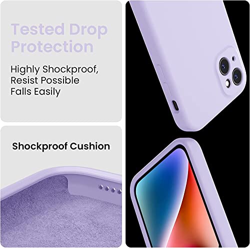 mobistyle Liquid Silicone Case for iPhone 13 Case, Individual Protection for Each Lens Shockproof Rubber Full Body Thickened Design Compatible for iPhone 13 (Purple)