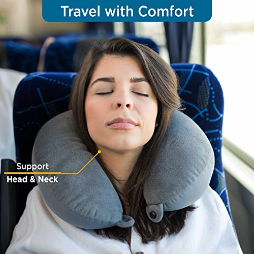 Sleepsia Neck Pillow for Travel, Travel Pillow for Airplane| Support to The Neck, Head, Car and Flights - Travel Neck Pillow