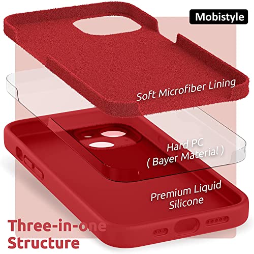 mobistyle Liquid Silicone Case for iPhone 13 Case, Individual Protection for Each Lens Shockproof Rubber Full Body Thickened Design Compatible for iPhone 13 (Purple)