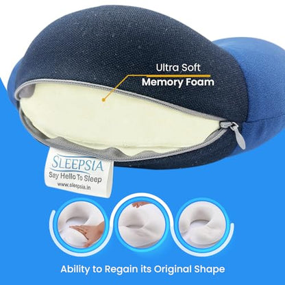 Sleepsia Neck Pillow for Travel, Travel Pillow for Airplane| Support to The Neck, Head, Car and Flights - Travel Neck Pillow