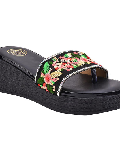 Stylish Ethnic Heel Wedges Sandal For Women's