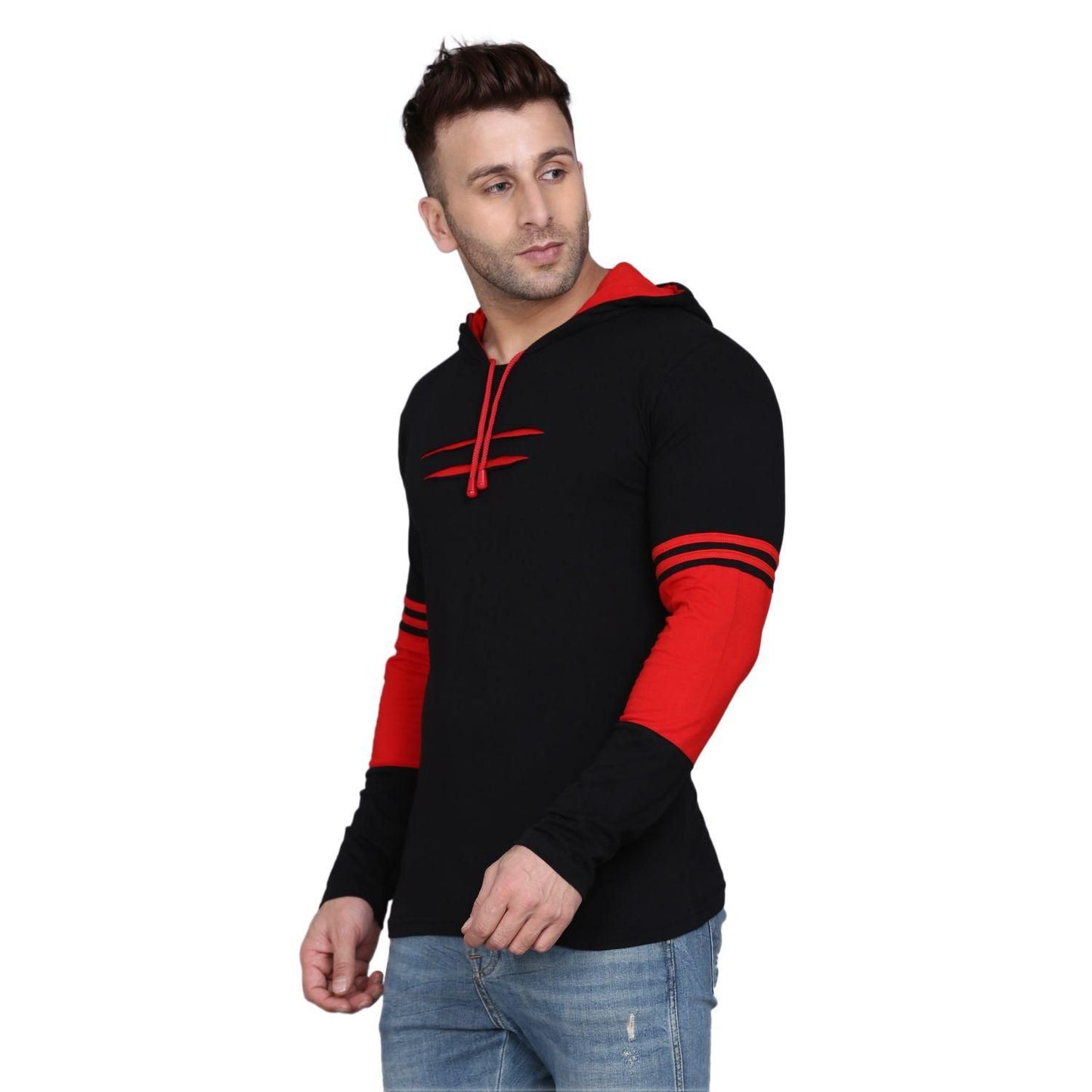 Denzolee Colorblocked Men's Hooded T-Shirt