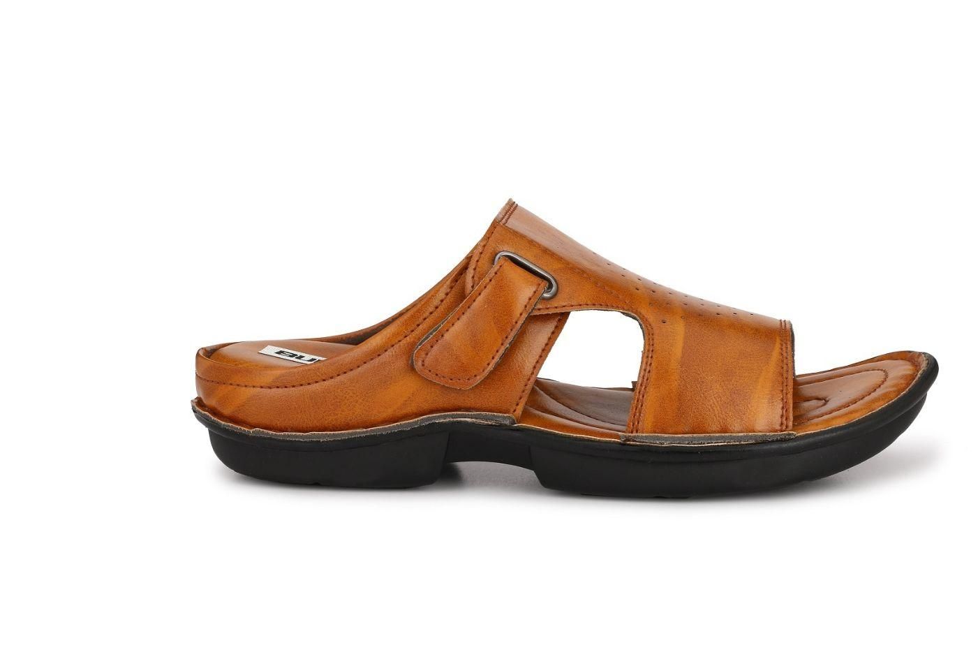 Bucik Men's Tan Synthetic Leather Slip-On Casual Sandal