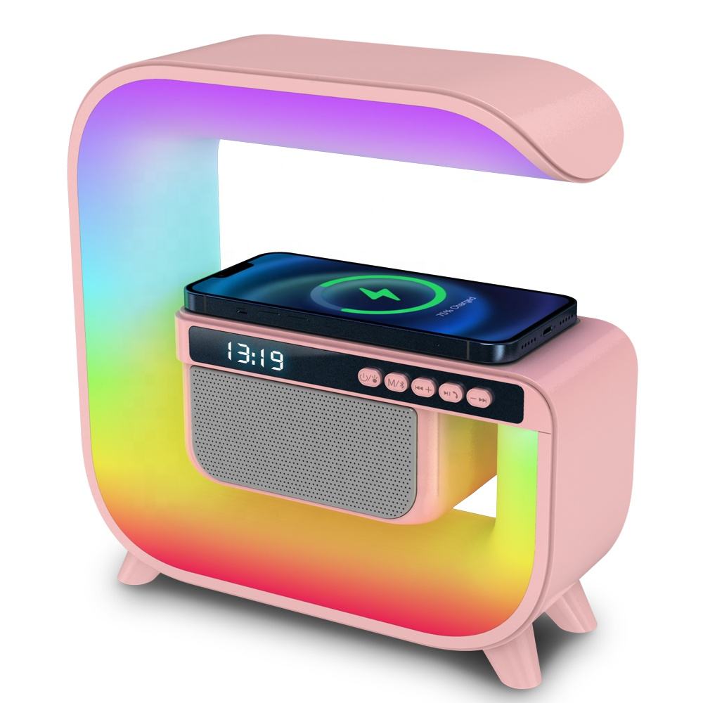 Hot Selling Multi-function 15W Speaker Mobile Phone Universal Charger Colorful Night Light Lamp Wireless Charger