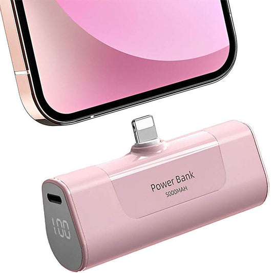 Mini Capsule Power Bank 5000Ah Led Display Battery Pack Charger Compact PowerBank Portable Charger cargador de apple